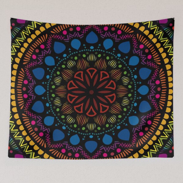 Item preview, Vibrant Tribal Aztec Round Mandala Pattern designed and sold by FioreDiCiliegio.