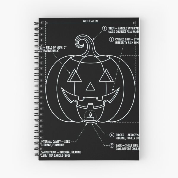 Item preview, Jack O Lantern Technical Diagram Funny Halloween designed and sold by DarkOriginArts.