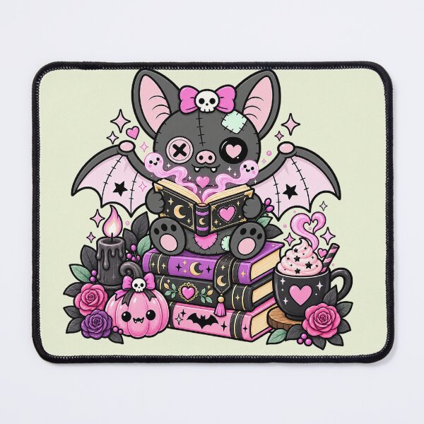 Item preview, Cute Witchy Bat Reading Books – Gothic Bookworm Pastel Goth Art designed and sold by winniwinston.