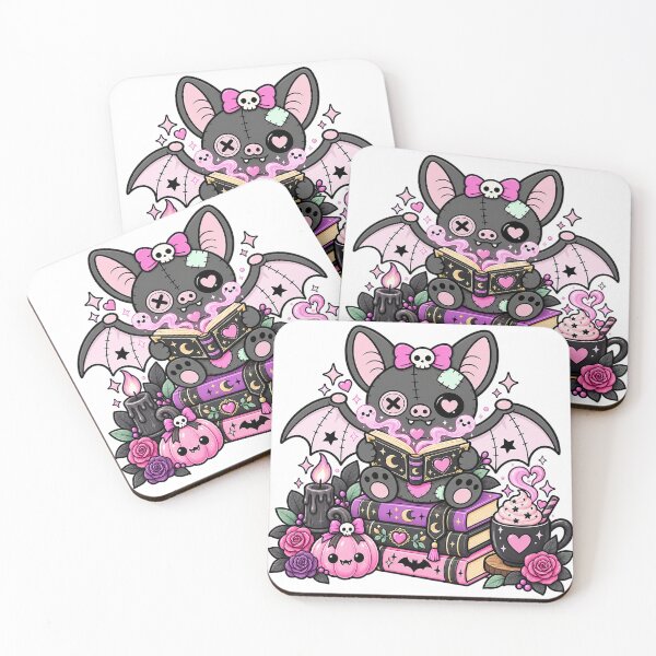 Item preview, Cute Witchy Bat Reading Books – Gothic Bookworm Pastel Goth Art designed and sold by winniwinston.