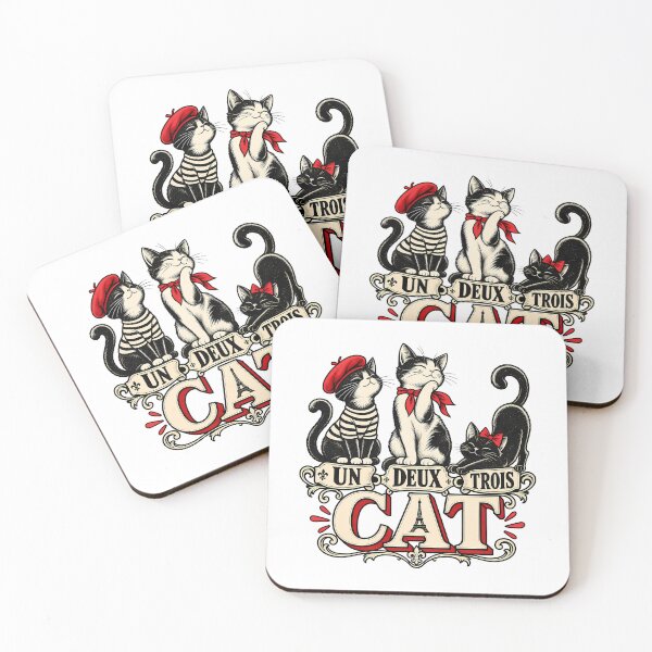 Item preview, Un Deux Trois Cat Funny French Language Humor Paris Kittens Eiffel Tower designed and sold by Photo-Sphere101.
