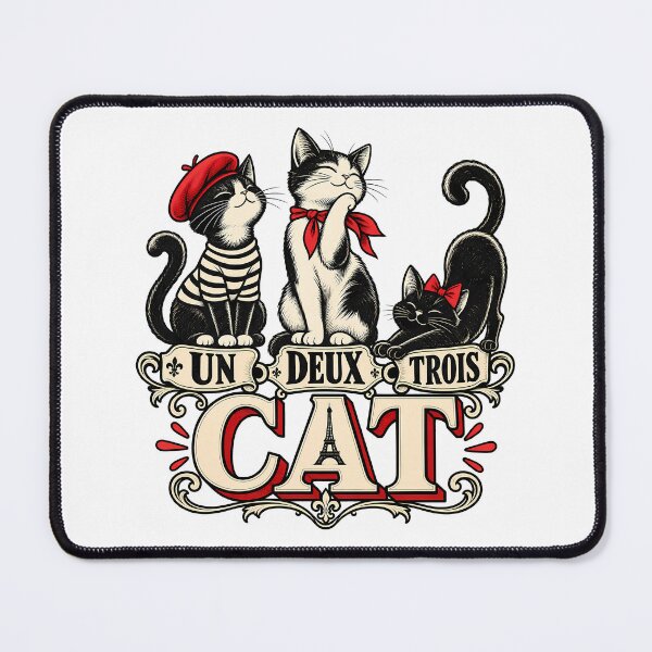 Item preview, Un Deux Trois Cat Funny French Language Humor Paris Kittens Eiffel Tower designed and sold by Photo-Sphere101.