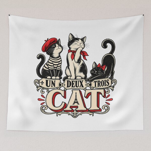 Item preview, Un Deux Trois Cat Funny French Language Humor Paris Kittens Eiffel Tower designed and sold by Photo-Sphere101.