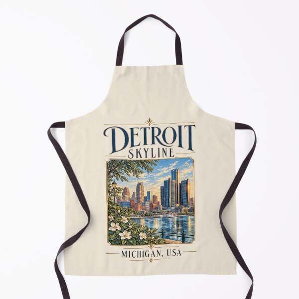 Item preview, Detroit Skyline, Michigan, USA [Vintage Illustration] designed and sold by elektronen.