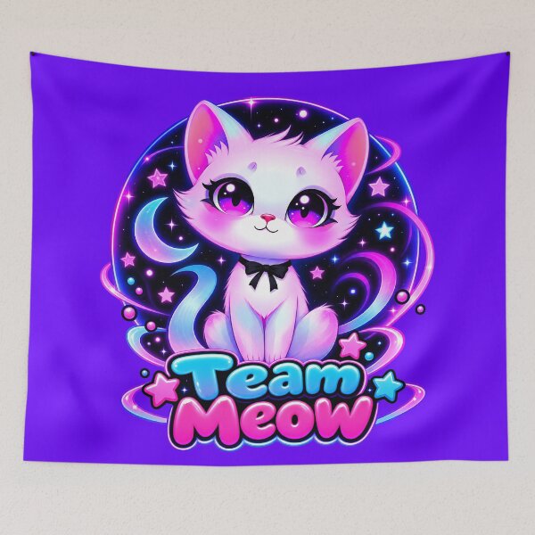 Item preview, Team Meow – Cute Neon Galaxy Cat designed and sold by IMuDesigner.
