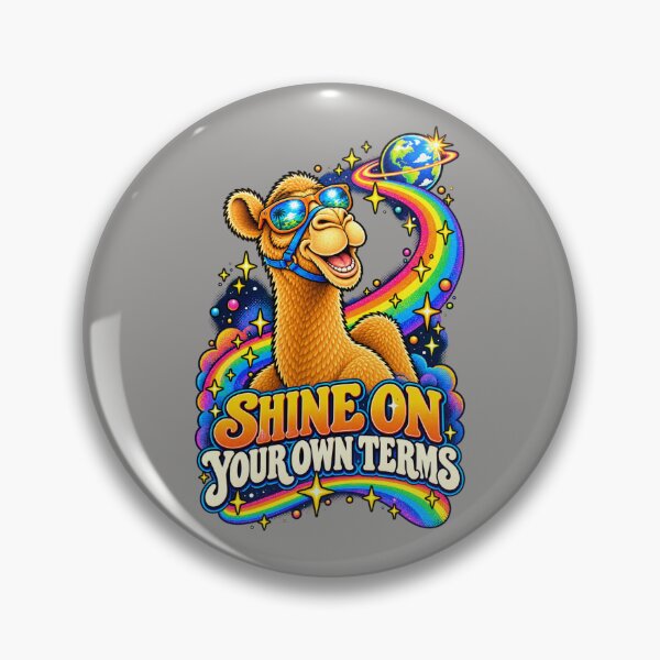 Item preview, SHINE ON YOUR OWN TERMS – Cosmic Pride Pride Camel – Funny Camel T-Shirt Animal Graphic Camel T-Shirt designed and sold by Camel & Quirk.