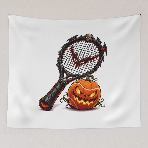 Item preview, Haunted Tennis Racket and Pumpkin Ball designed and sold by PRINTIONAL.