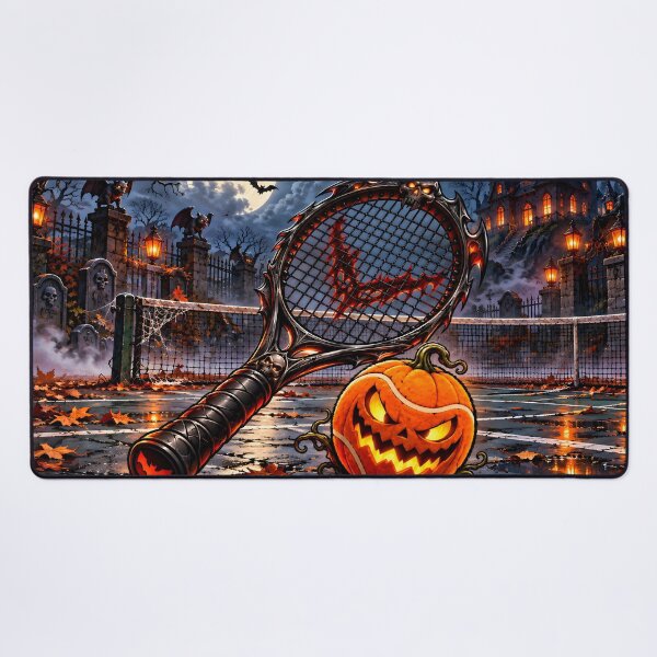 Item preview, Haunted Tennis Racket and Pumpkin Ball designed and sold by PRINTIONAL.