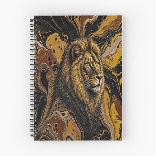 Item preview, Golden Lion Majesty - Geometric Splash Fluid Art designed and sold by Breezes-of-Ida.