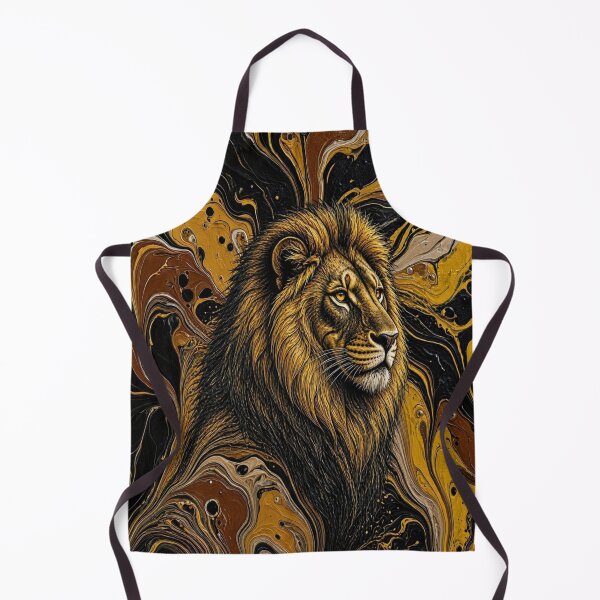 Item preview, Golden Lion Majesty - Geometric Splash Fluid Art designed and sold by Breezes-of-Ida.