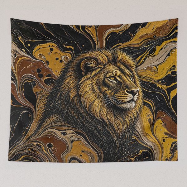 Item preview, Golden Lion Majesty - Geometric Splash Fluid Art designed and sold by Breezes-of-Ida.