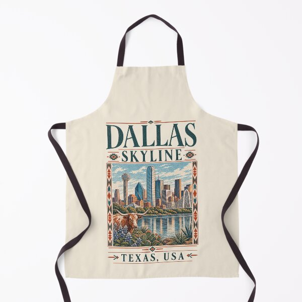 Item preview, Dallas Skyline, Texas, USA [Vintage Illustration] designed and sold by elektronen.