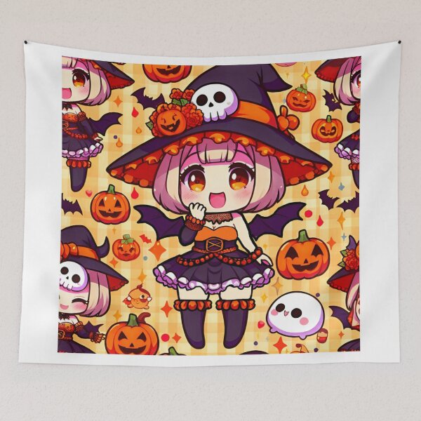 Item preview, Kawaii Halloween chibi pattern 1.0 designed and sold by StickyGuys.