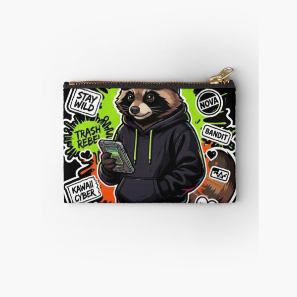 Item preview, Kawaii Cyber Tanuki Raccoon Dog Streetwear Japanese Art designed and sold by PoleksGraphics.