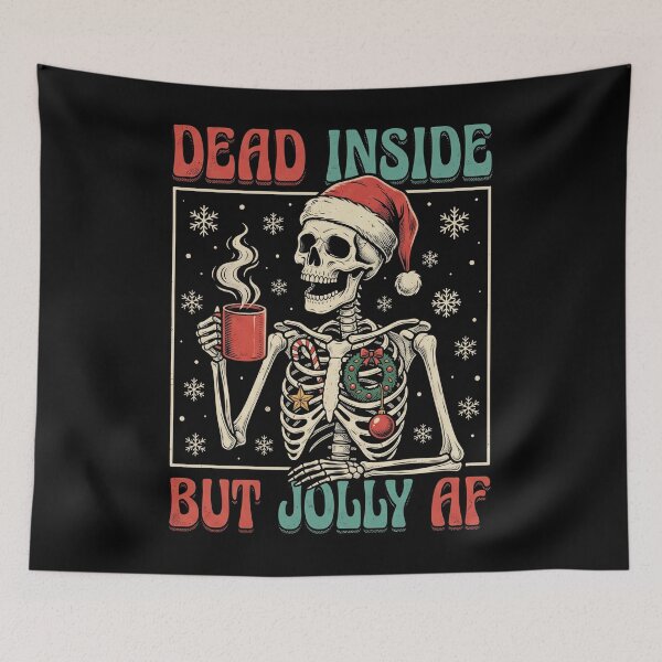 Item preview, Dead Inside But Jolly Af Christmas Skeleton Dark Humor Holiday designed and sold by chanarogersaa.