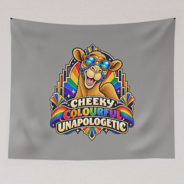 Item preview,  CHEEKY COLOURFUL UNAPOLOGETIC – Neodeco Camel Pride Camel – Funny Camel T-Shirt Animal Graphic Camel T-Shirt designed and sold by Camel & Quirk.