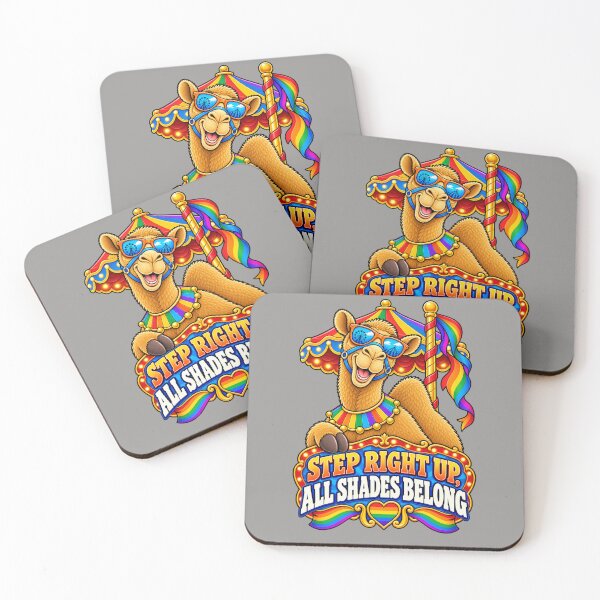 Item preview,  STEP RIGHT UP, ALL SHADES BELONG – Camp Carousel Pride Camel – Funny Camel T-Shirt Animal Graphic Camel T-Shirt designed and sold by Camel & Quirk.