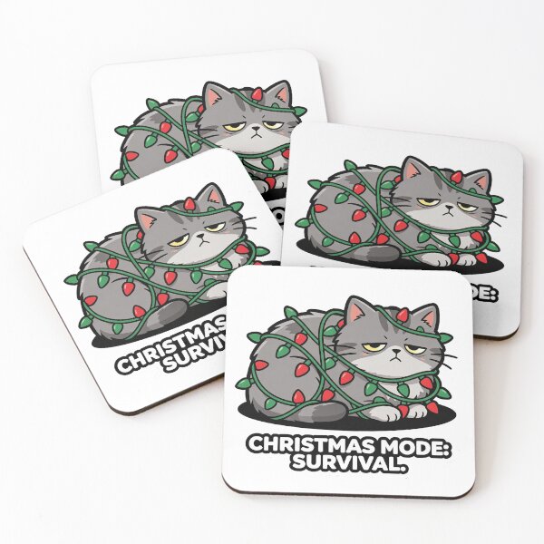 Item preview, Christmas Mode Survival Grumpy Cat  designed and sold by Mystic & Celestial Art.