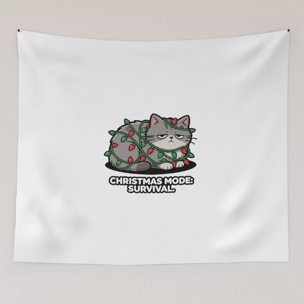 Item preview, Christmas Mode Survival Grumpy Cat  designed and sold by Mystic & Celestial Art.