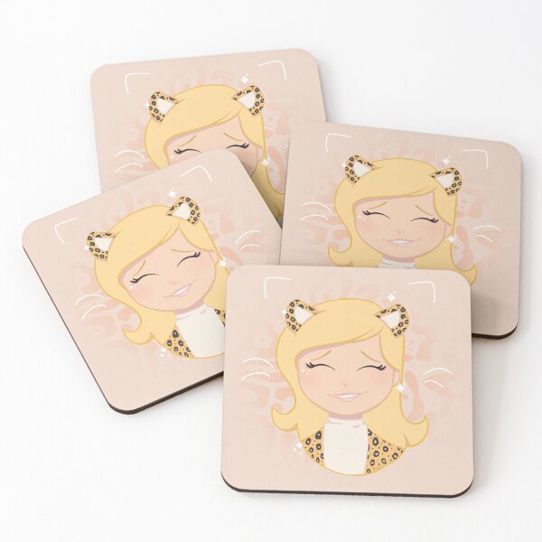 Item preview, Cute Leopard Cat Girl Melody | Pastel Kawaii Animal Character Illustration designed and sold by Hille Stickers.