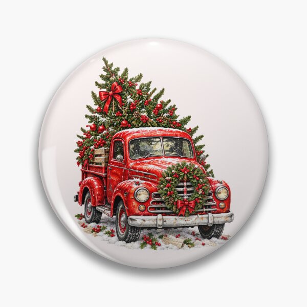 Item preview, Christmas red pickup truck designed and sold by TaruHonu.