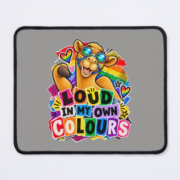 Item preview, LOUD IN MY OWN COLOURS – Zine Cutout Pride Camel – Funny Camel T-Shirt Animal Graphic Camel T-Shirt designed and sold by Camel & Quirk.