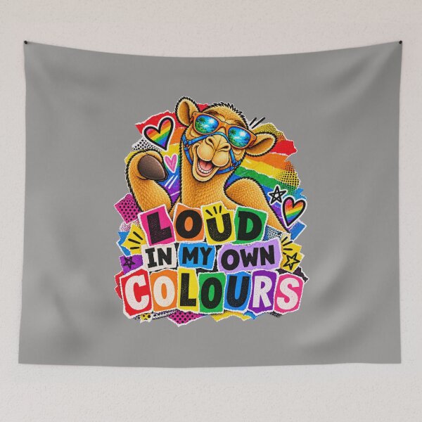 Item preview, LOUD IN MY OWN COLOURS – Zine Cutout Pride Camel – Funny Camel T-Shirt Animal Graphic Camel T-Shirt designed and sold by Camel & Quirk.