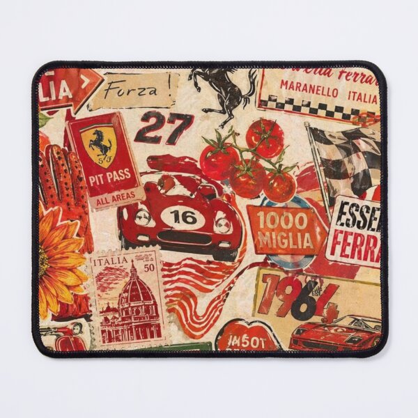 Item preview, Vintage Italian Racing Collage – Retro Motorsport Art designed and sold by frantuliuss.