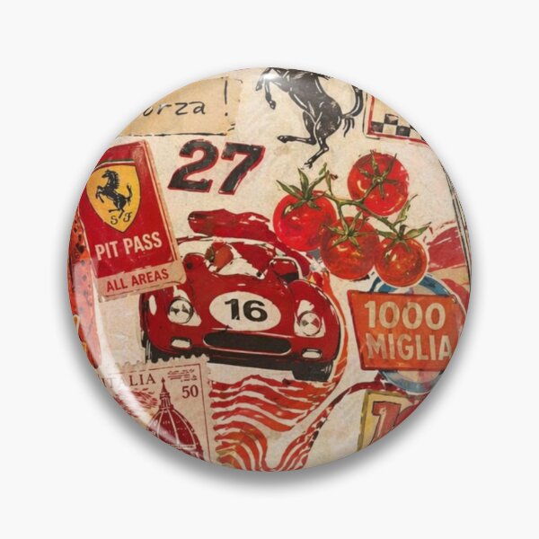 Item preview, Vintage Italian Racing Collage – Retro Motorsport Art designed and sold by frantuliuss.