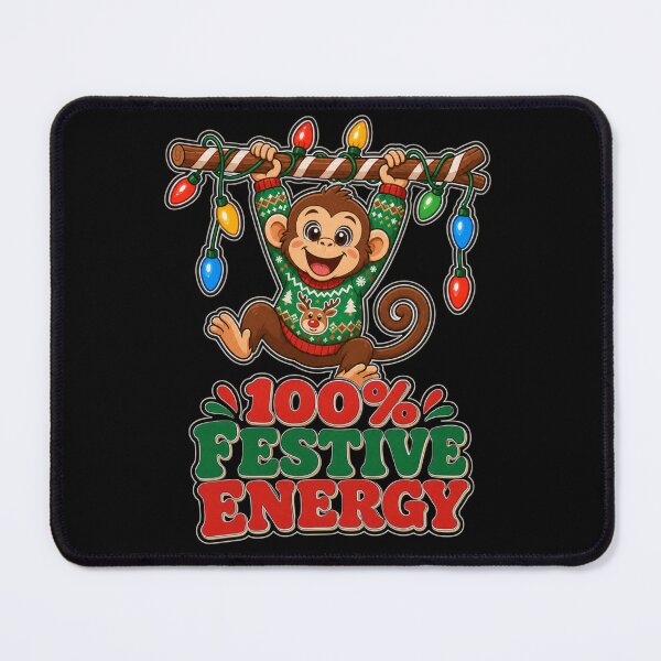 Item preview, 100 Percent Festive Energy Monkey Christmas designed and sold by Design Vibras.