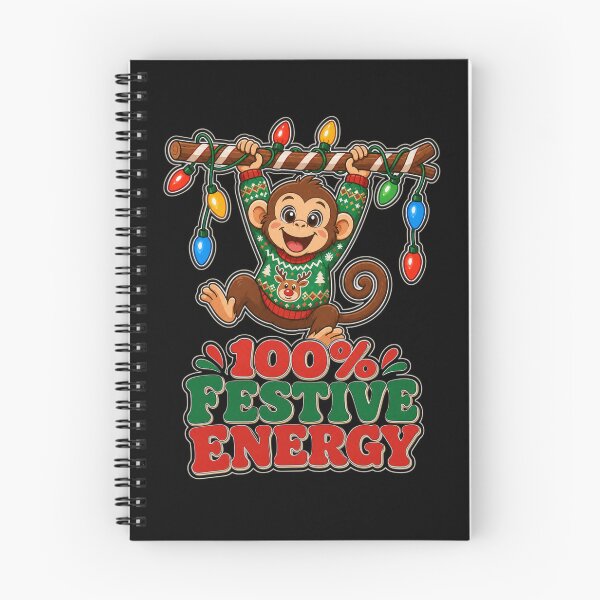 Item preview, 100 Percent Festive Energy Monkey Christmas designed and sold by Design Vibras.