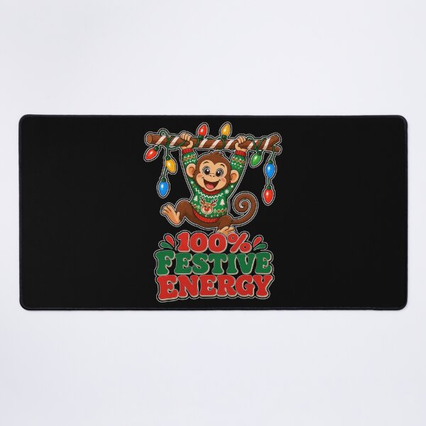Item preview, 100 Percent Festive Energy Monkey Christmas designed and sold by Design Vibras.