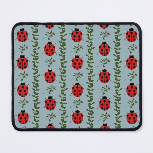 Item preview, Ladybugs & Vines - Whimsical Garden In the Rain - Gray Blue designed and sold by The Flying Bunny Studio.