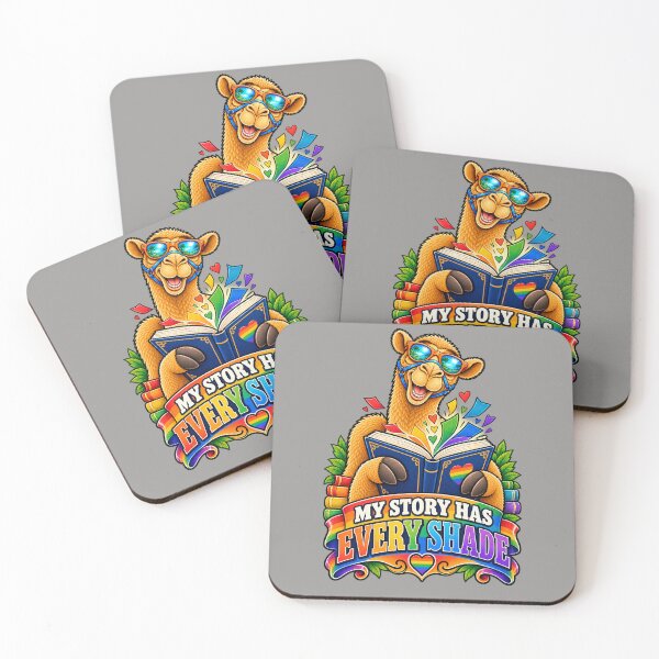 Item preview, MY STORY HAS EVERY SHADE – Bookish Pride Pride Camel – Funny Camel T-Shirt Animal Graphic Camel T-Shirt designed and sold by Camel & Quirk.