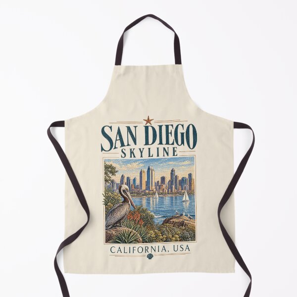 Item preview, San Diego Skyline, California, USA [Vintage Illustration] designed and sold by elektronen.
