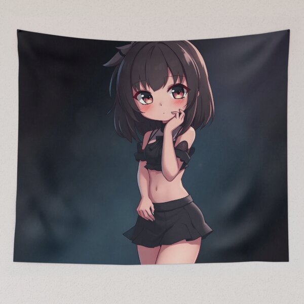 Item preview, Shy goth girl in pleated skirt designed and sold by StickyGuys.