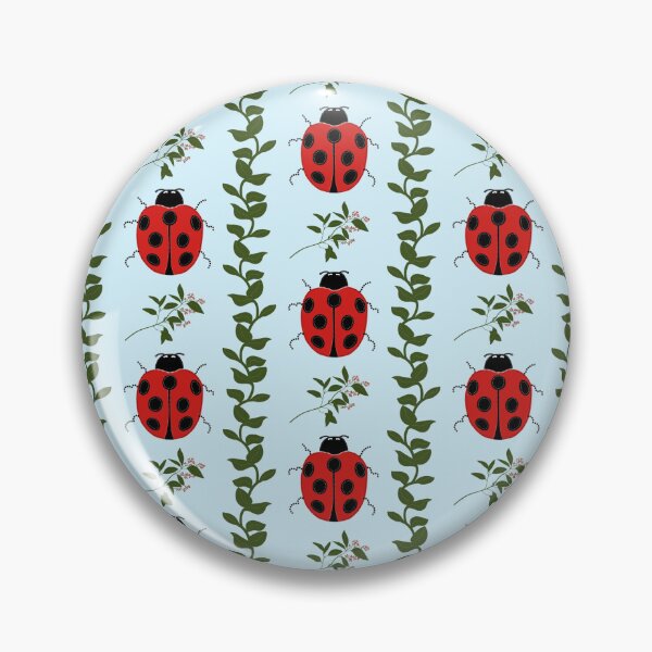 Item preview, Ladybugs and Vines - Whimsical Garden Clear Skies - Light Blue designed and sold by The Flying Bunny Studio.