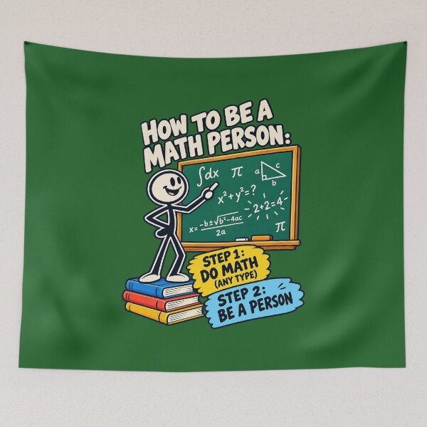 Item preview, How to Be a Math Person, Funny Cartoon Math Teacher. designed and sold by Endless7Art.