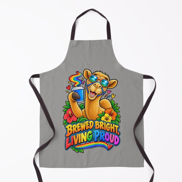 Item preview, BREWED BRIGHT, LIVING PROUD – Coffee and Colour Pride Camel – Funny Camel T-Shirt Animal Graphic Camel T-Shirt designed and sold by Camel & Quirk.