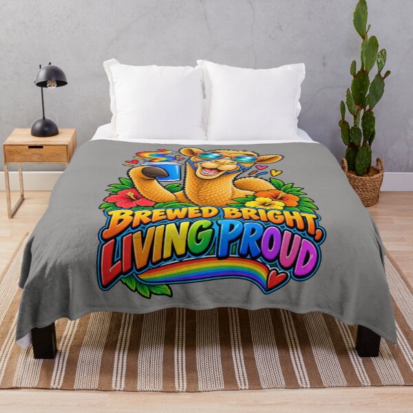 Item preview, BREWED BRIGHT, LIVING PROUD – Coffee and Colour Pride Camel – Funny Camel T-Shirt Animal Graphic Camel T-Shirt designed and sold by Camel & Quirk.