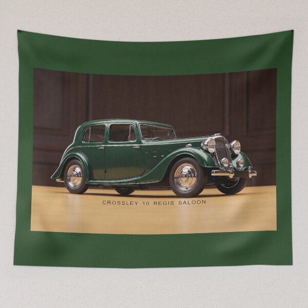 Item preview, 1930s Vintage Green Crossley 10 Regis Saloon Classic Car designed and sold by ArtworkNorth.