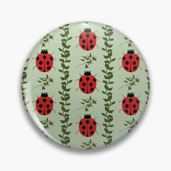 Item preview, Ladybugs and Vines - Whimsical Herb Garden Mint Green designed and sold by The Flying Bunny Studio.