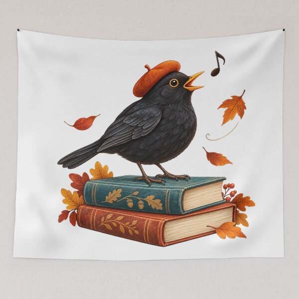 Item preview, Autumn Song – Blackbird on Books designed and sold by SAS-Designer.