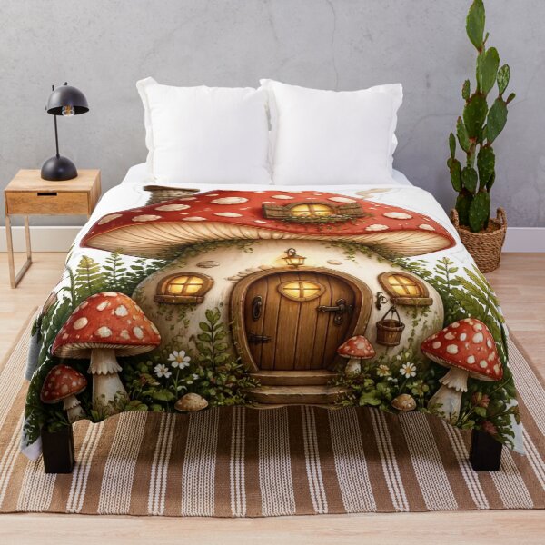 Item preview, Cozy Mushroom Cottage Scene Fairycore House designed and sold by StickyGuys.