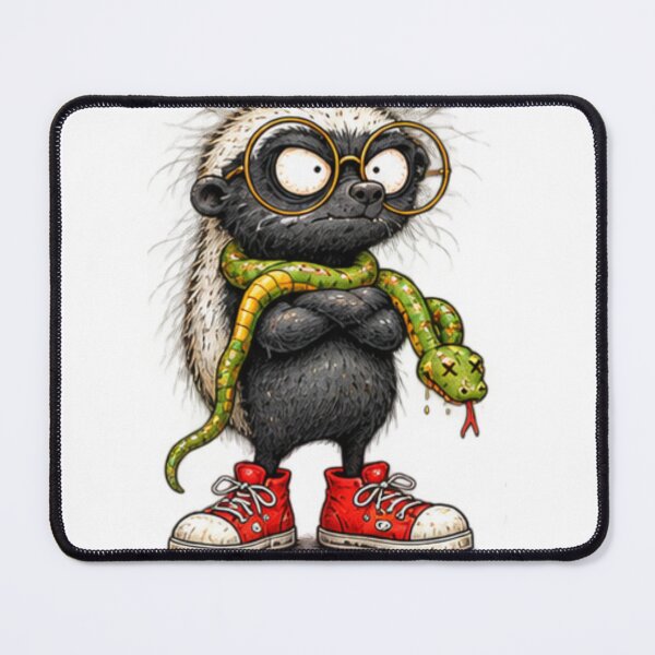 Item preview, Nerdy Honey Badger With Sneakers And Snake designed and sold by paintingnou.