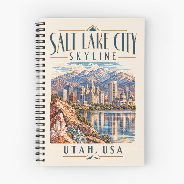 Item preview, Salt Lake City Skyline, Salt Lake City, USA [Vintage Illustration] designed and sold by elektronen.