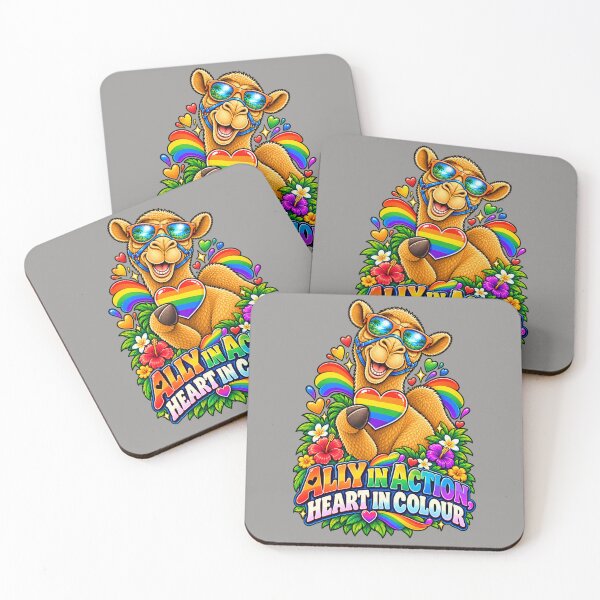 Item preview,  ALLY IN ACTION, HEART IN COLOUR – Ally With Heart Pride Camel – Funny Camel T-Shirt Animal Graphic Camel T-Shirt designed and sold by Camel & Quirk.