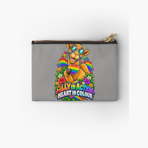 Item preview,  ALLY IN ACTION, HEART IN COLOUR – Ally With Heart Pride Camel – Funny Camel T-Shirt Animal Graphic Camel T-Shirt designed and sold by Camel & Quirk.