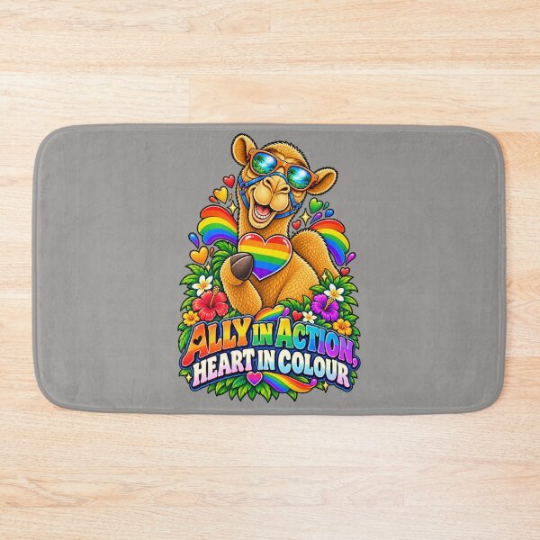 Item preview,  ALLY IN ACTION, HEART IN COLOUR – Ally With Heart Pride Camel – Funny Camel T-Shirt Animal Graphic Camel T-Shirt designed and sold by Camel & Quirk.