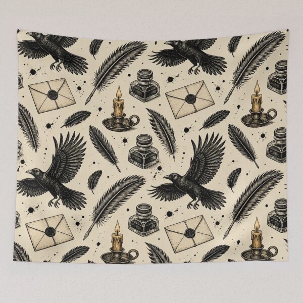 Item preview, Midnight Study Ravens Ink Quill Vintage Halloween designed and sold by StickyGuys.